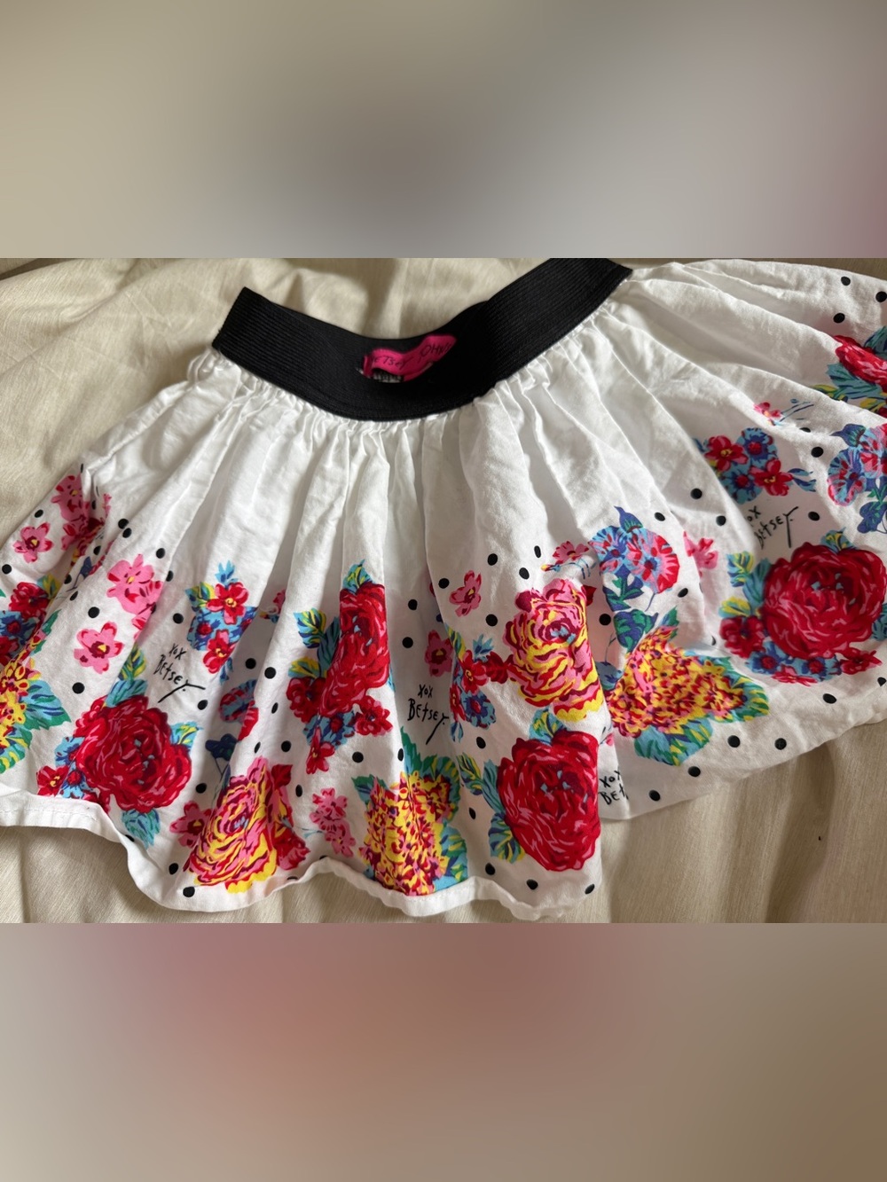 Betsey Johnson White Floral Skirt